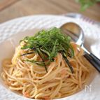 明太子と大葉のバター醬油パスタ