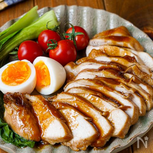 【レンジで5分！鶏むねの中華風チャーシュー】男子に人気♡︎