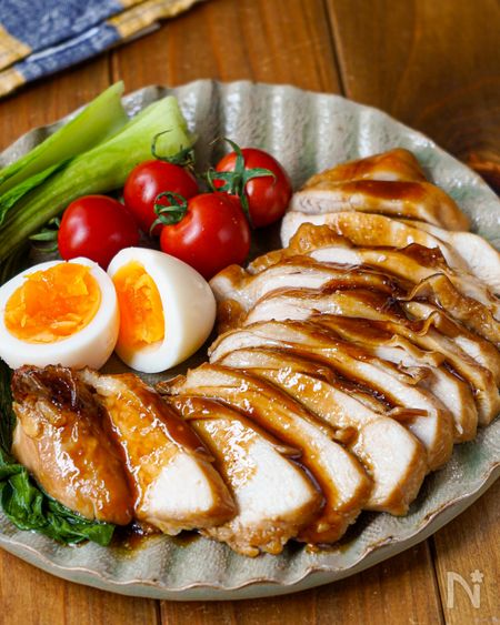 【レンジで5分！鶏むねの中華風チャーシュー】男子に人気♡︎