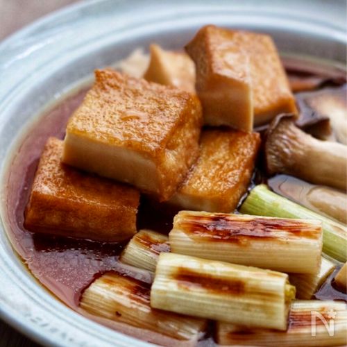 ほったらかしでジューシー旨！【厚揚げと野菜のグリル焼き浸し】