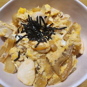ナムディの作ってみた!投稿(【ささみの親子丼】節約★ヘルシーなのにパサパサしない！)