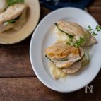 鶏胸肉の和風ほうれん草チーズサンド。