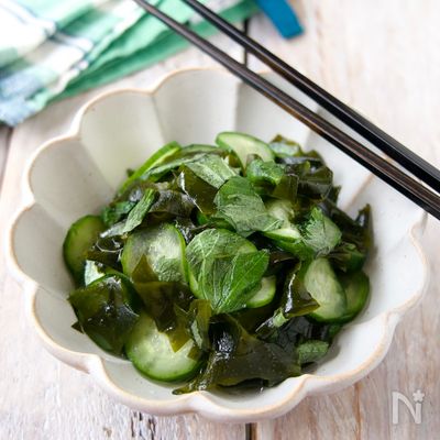 大葉入り！ワカメときゅうりの酢の物【糖質制限・ダイエット】