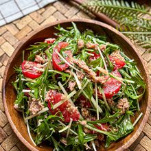 トマトと水菜の《白だし♡ツナサラダ》