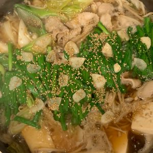 smkcの作ってみた!投稿(【豚バラキャベツのもつ鍋風】焦がし醤油香る♬鍋の〆は辛麺風♡)