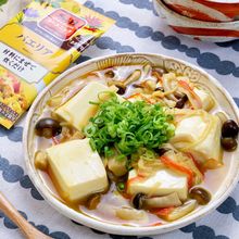 シーズニング活用♪『豆腐ときのことかにかまの海鮮あんかけ風』