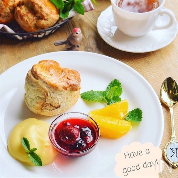 フープロで簡単！本格手作りスコーンでほっこり～な朝食セット