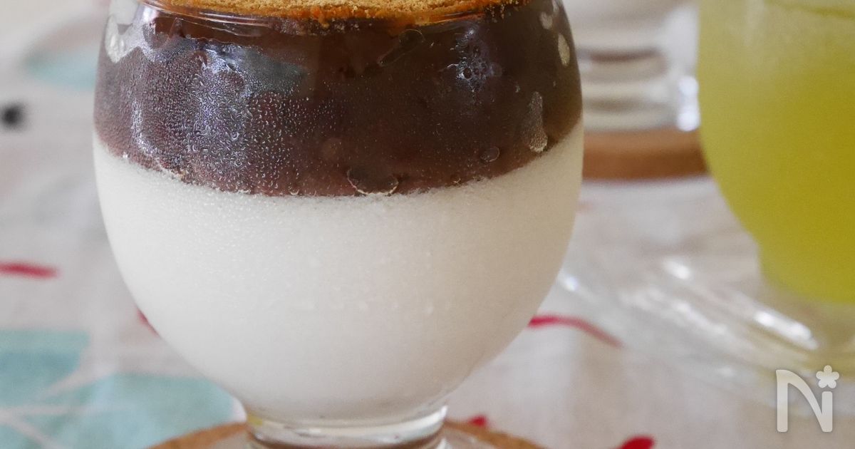 低糖質粒あんを添えて♪『甘酒豆乳ヨーグルトゼリー』