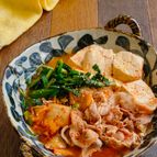 レンジで簡単！スタミナキムチ肉豆腐
