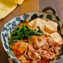 レンジで簡単！スタミナキムチ肉豆腐