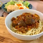ごろっとジューシー。茄子のミートソースパスタ