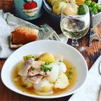 豚バラと新玉ねぎ新じゃがの白だしさっと煮