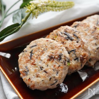 白だしで♪ひじきとネギの豆腐ハンバーグ
