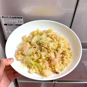 ケの作ってみた!投稿(10分で完成♪【海老レタス炒飯】)