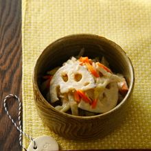 れんこんの重ね煮で簡単和え物