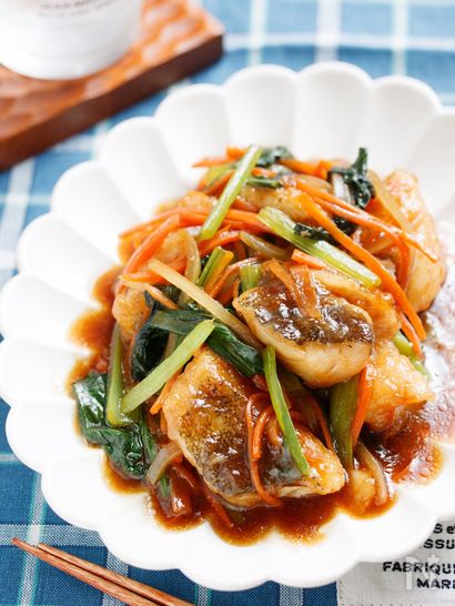 たらの中華風♡たっぷり野菜あんかけ【#とろみづけ不要】