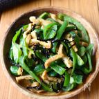 レンジで5分！【ピーマンと油揚げの胡麻塩昆布和え】