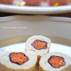 鶏ひき肉の梅花巻き