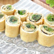 カルシウム補給！油揚げと小松菜の冷やしロール