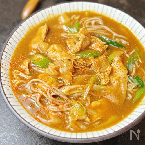 【カレー蕎麦】和風だし香る、お蕎麦屋さん風ほっこりスープ♪