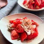 【トマトの白だし塩昆布和え】トマトを美味しく消費！