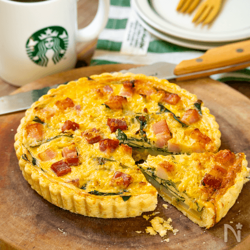 【スタバ風】ほうれん草とベーコンのキッシュ