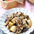 舞茸とナスと厚揚げのバタぽん炒め　お弁当にも！
