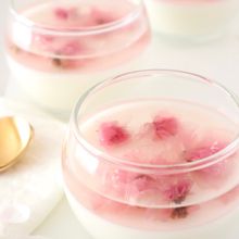火を使わず【レンジde簡単】花咲く桜ゼリー&パンナコッタ