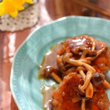 食物繊維たっぷり♡豆とごぼう入り照り焼きハンバーグ