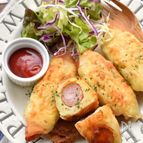 子供達大絶賛♡むちゃ旨♡焼売の皮deポテトウィンナー巻き♡