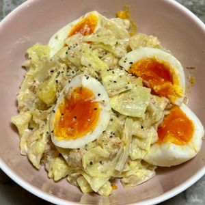968467の作ってみた!投稿(【キャベツと卵のポテマヨサラダ】レンジで簡単♪おてがる副菜♪)
