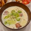 すじのこの作ってみた!投稿(キャベツとウインナー《和風～な♡豆乳スープ》)