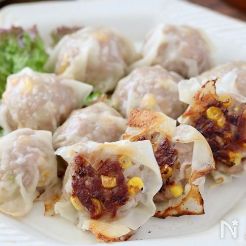蒸し器不要!とうもろこしの焼きしゅうまい