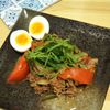 えみの作ってみた!投稿(豚こまトマトの甘辛にんにく丼)