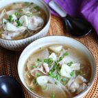 体ぽかぽか＊大根ともやしと豚肉のにんにくスープ