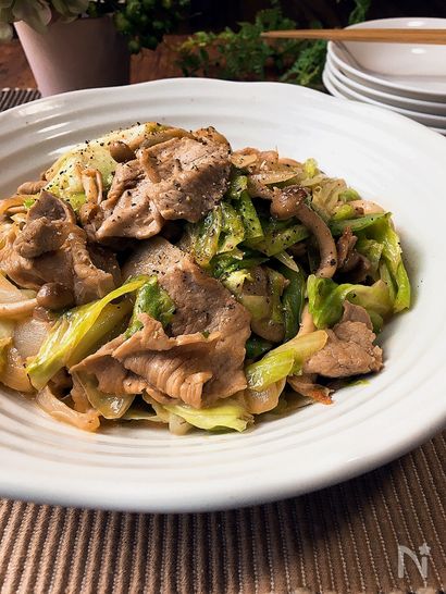 ボリュームおかず♪キャベツと豚肉のオイ・マヨ炒め