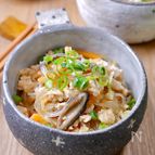戻し不要♡レンチン１回で絶品副菜！『ピリ辛鶏そぼろ春雨』