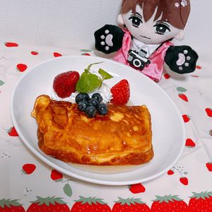 しめかず🐯の作ってみた!投稿(【半熟もちフレンチトースト】パン不要!とろとろふわふわ♪)