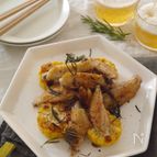 手羽中ととうもろこしのローズマリーソテー