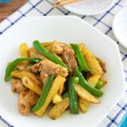 【ボリュームおかず】じゃがいもとピーマンのカレー炒め
