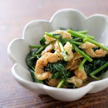 モロヘイヤと油揚げの煮びたし