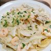 1293278の作ってみた!投稿(えびとイカときのこの豆乳クリームパスタ)