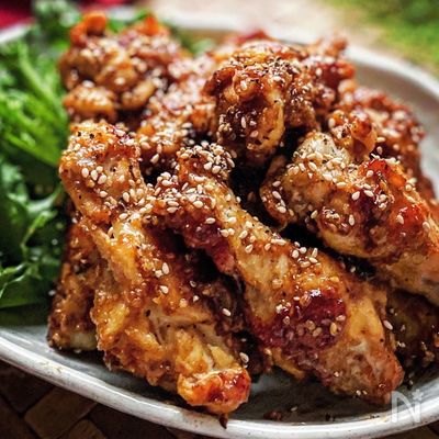 ごまの虜♡手羽元のすりごまたっぷり♪甘辛焼き