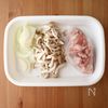 ワンパン10分!【豚こま肉ときのこのポークチャップ風炒め】の工程1