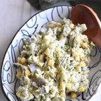 【ブロッコリーと里芋の麺つゆマヨサラダ】コーン入りで美味しい