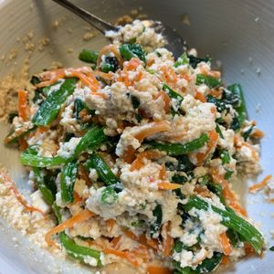 1503198の作ってみた!投稿(家庭料理の定番！！ほうれん草とひじきの白和え)