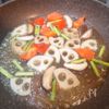 こんがり香ばし♪お米の粉で作る焼き野菜のふわ玉あんかけの工程2