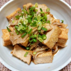 よっこの作ってみた!投稿(レンジで5分！【厚揚げと舞茸のすき煮】)