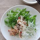 さばポン酢の春菊サラダ