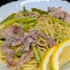 まゆのの作ってみた!投稿(【豚バラとアスパラの塩焼きそば】レモンでさっぱり爽快♡)
